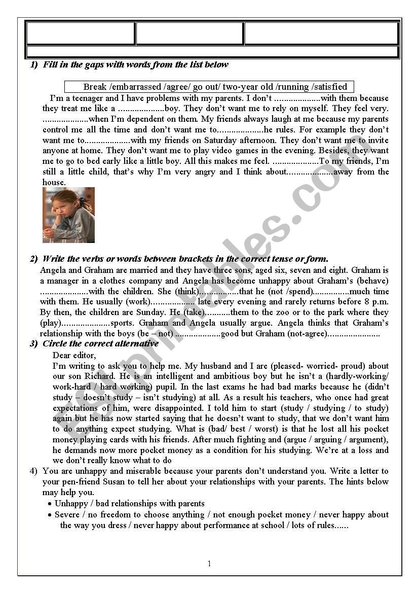 grammar activities worksheet