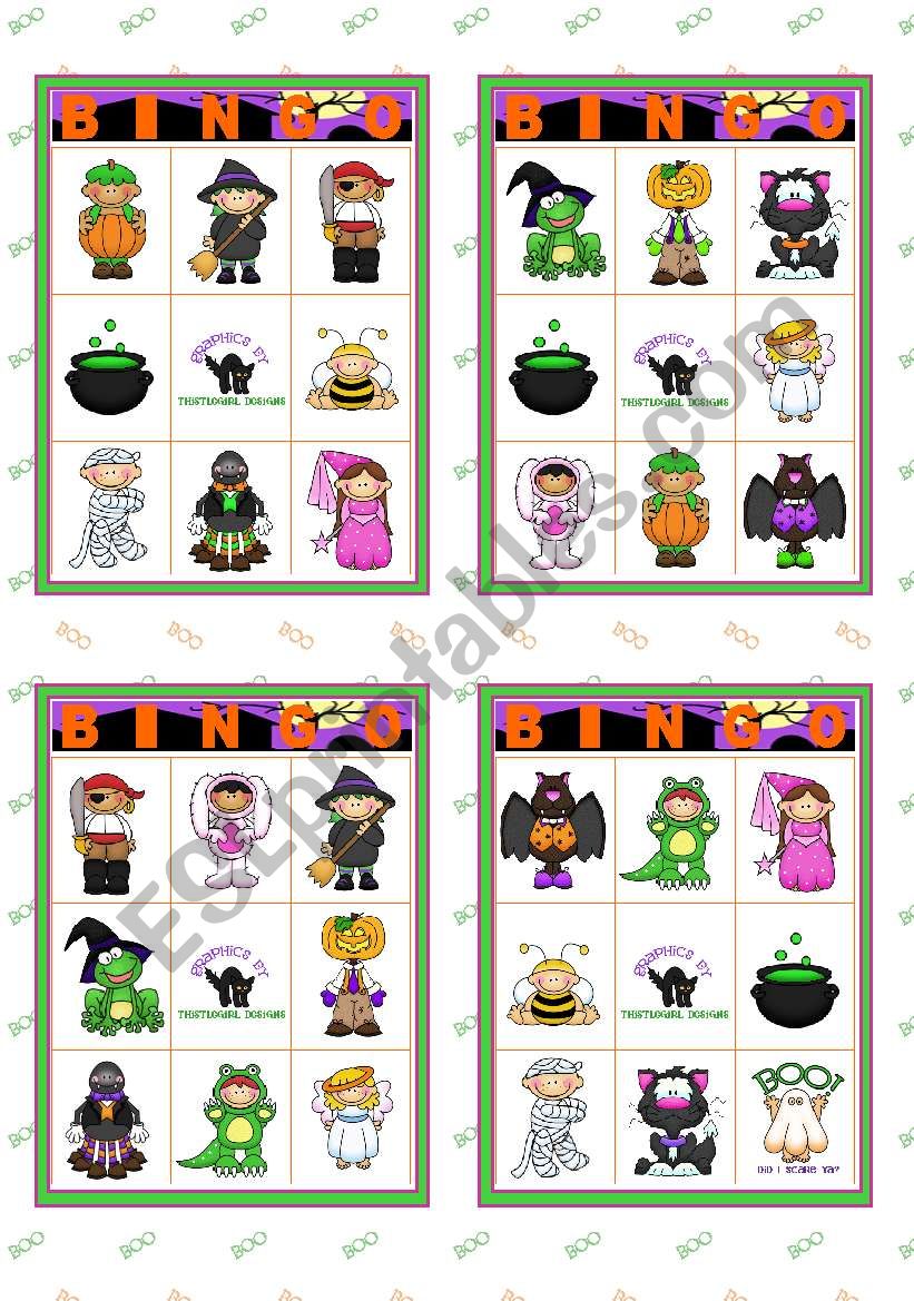Halloween set (4)  - Bingo cards (1/2)