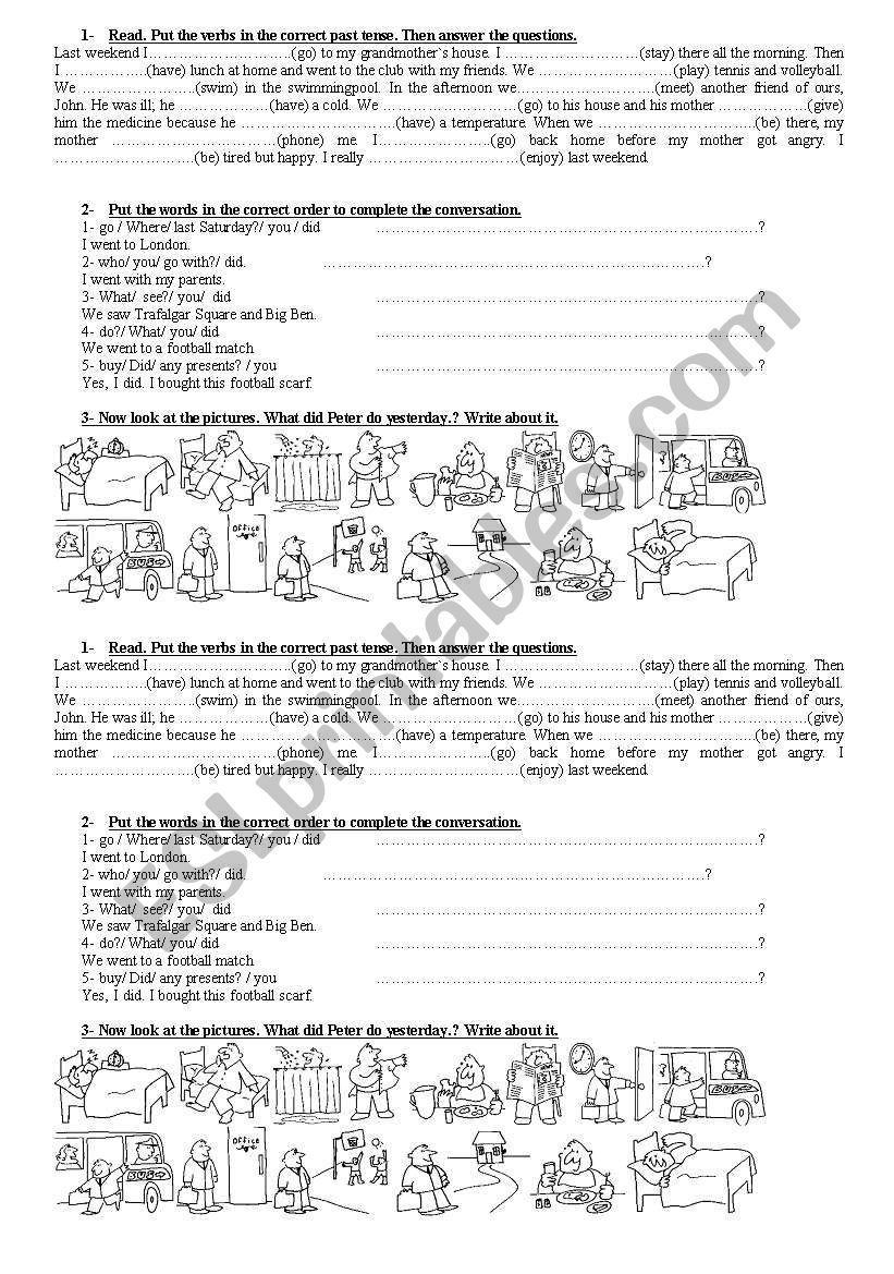 past simple worksheet