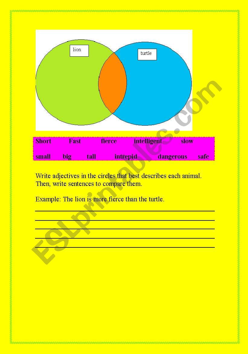 comparatives worksheet
