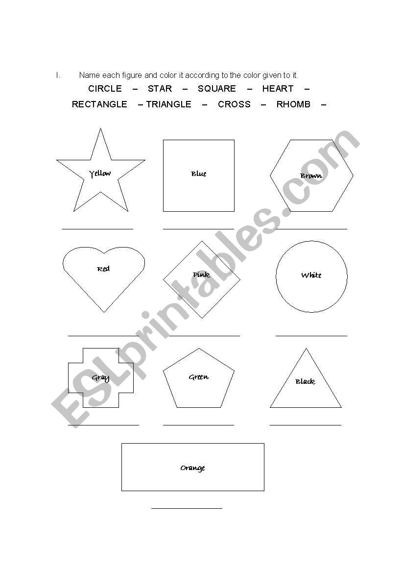 review shapes and colors worksheet
