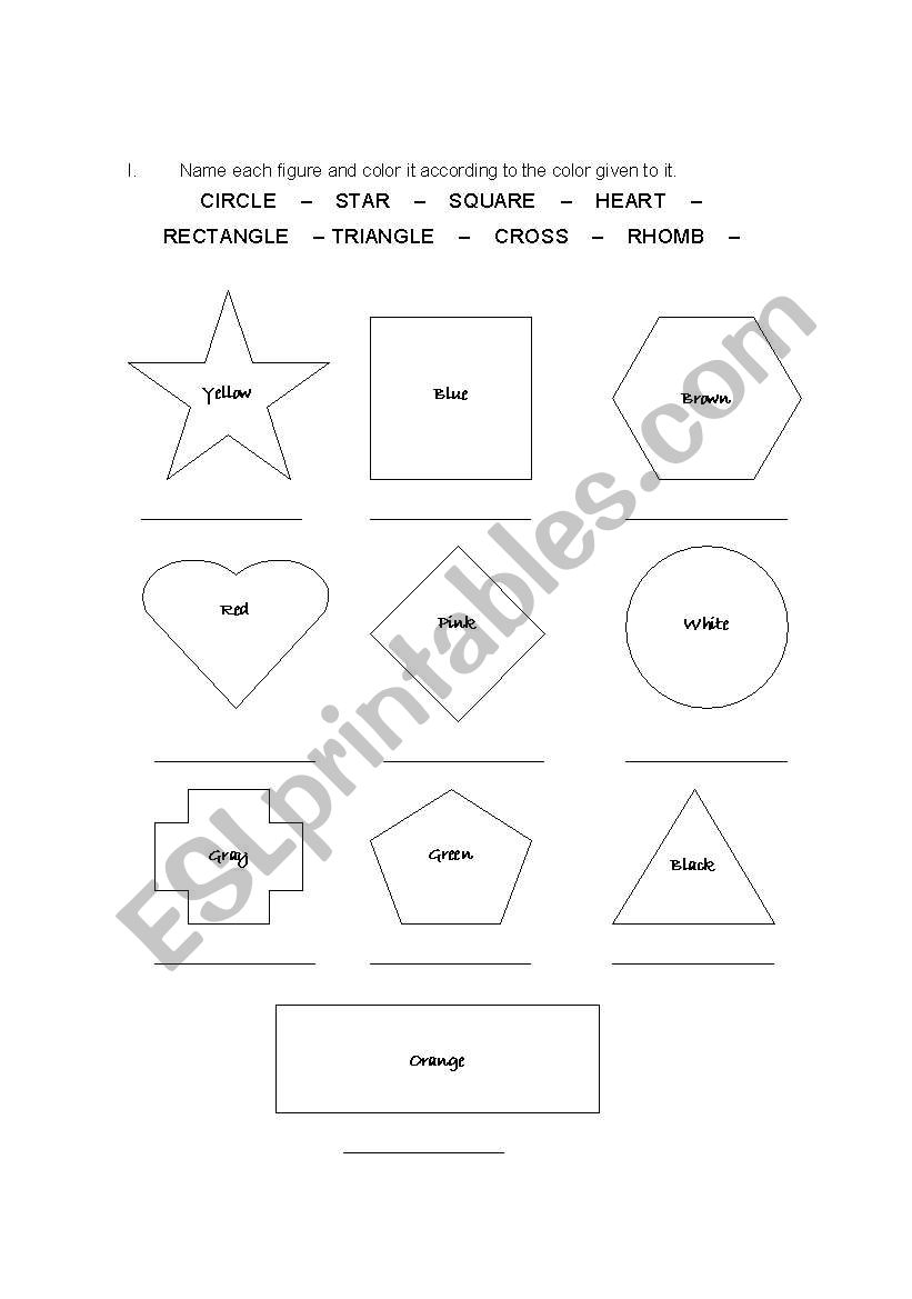 review shapes and colors worksheet