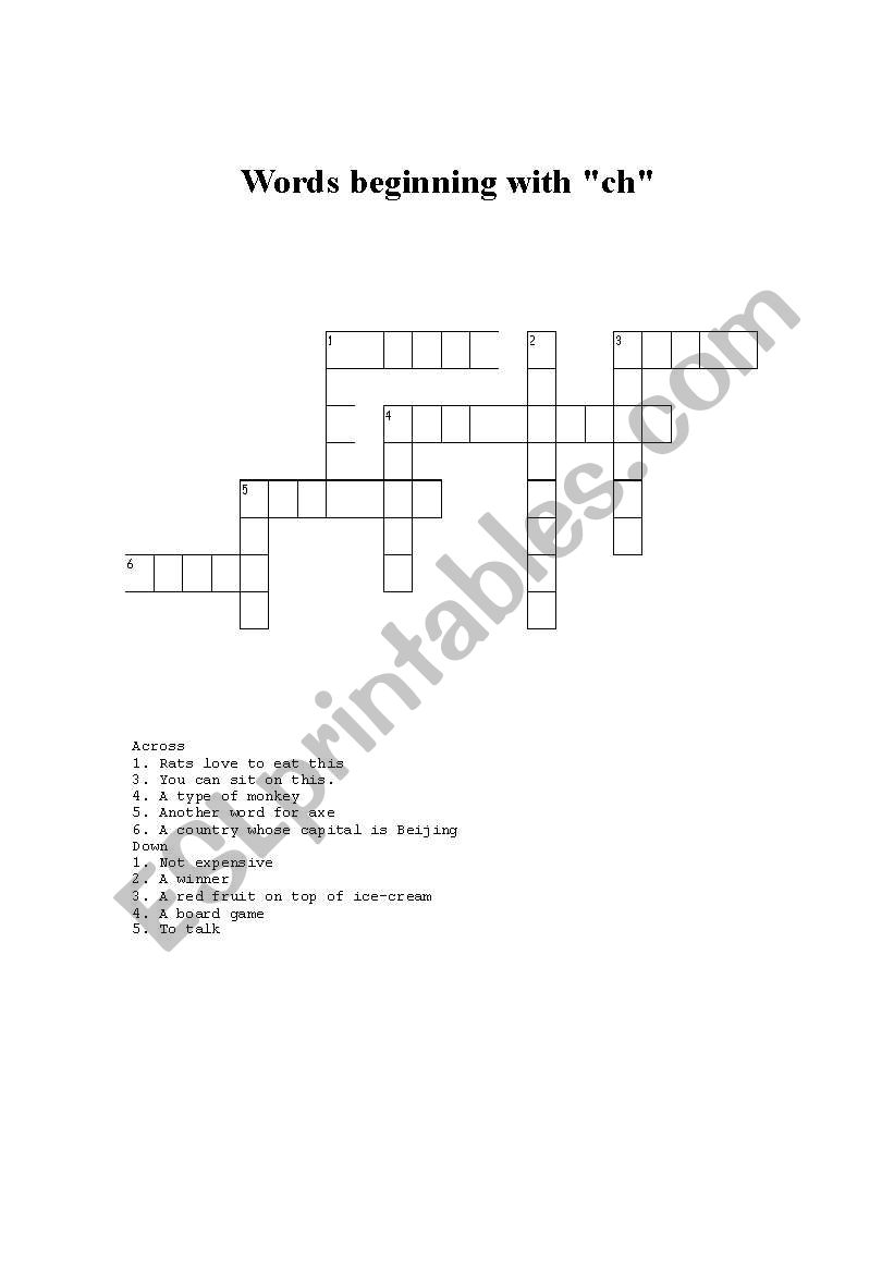 Puzzle: Words beginning with 