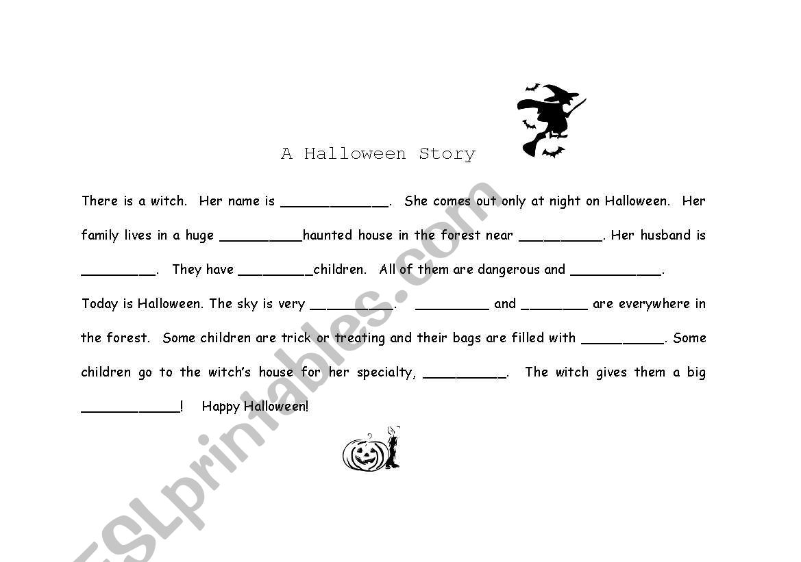 A Mystery Halloween Story worksheet