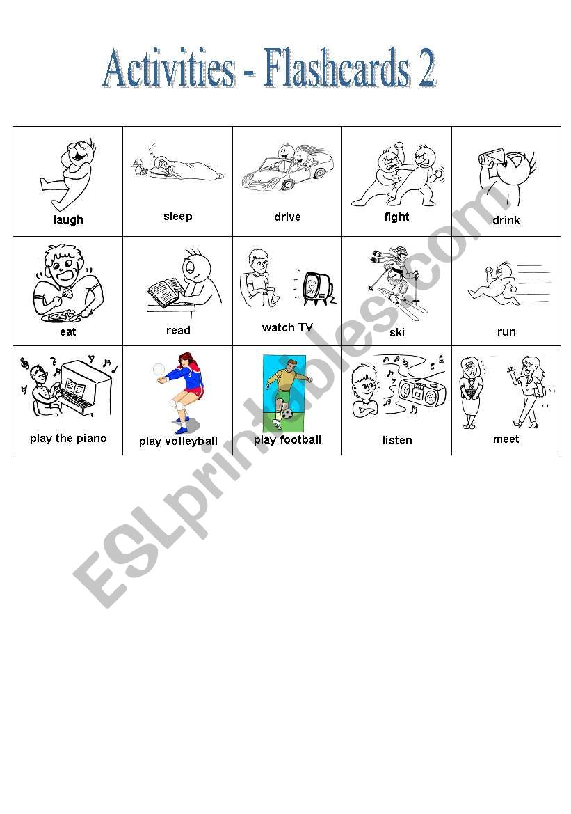 Activities Flashcards 2 worksheet