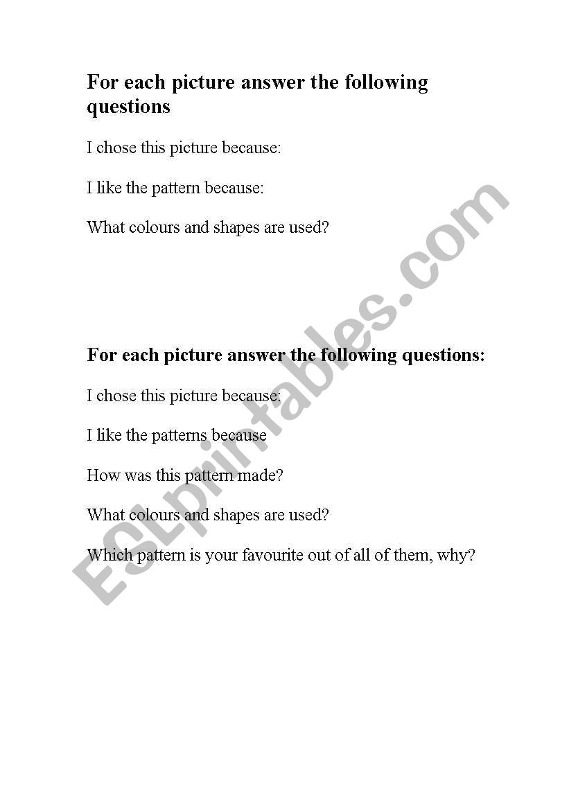 animal print evaluations worksheet