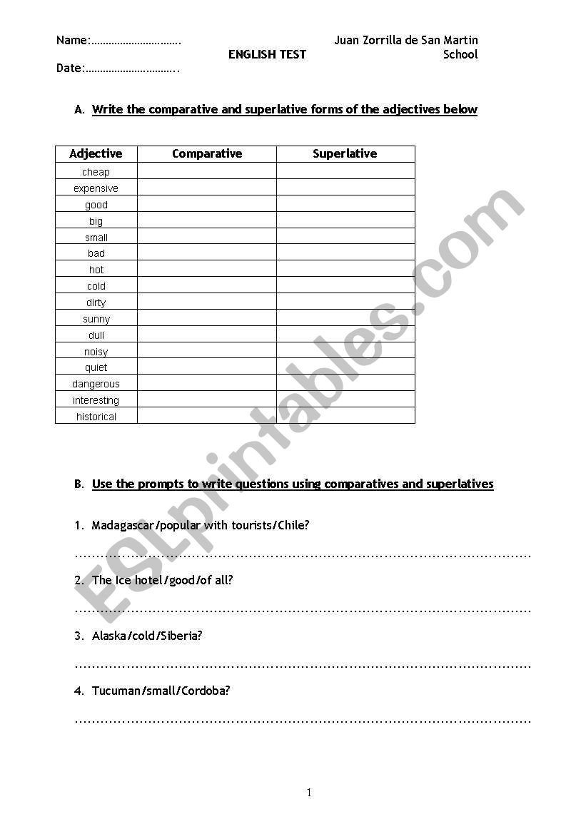 Test worksheet