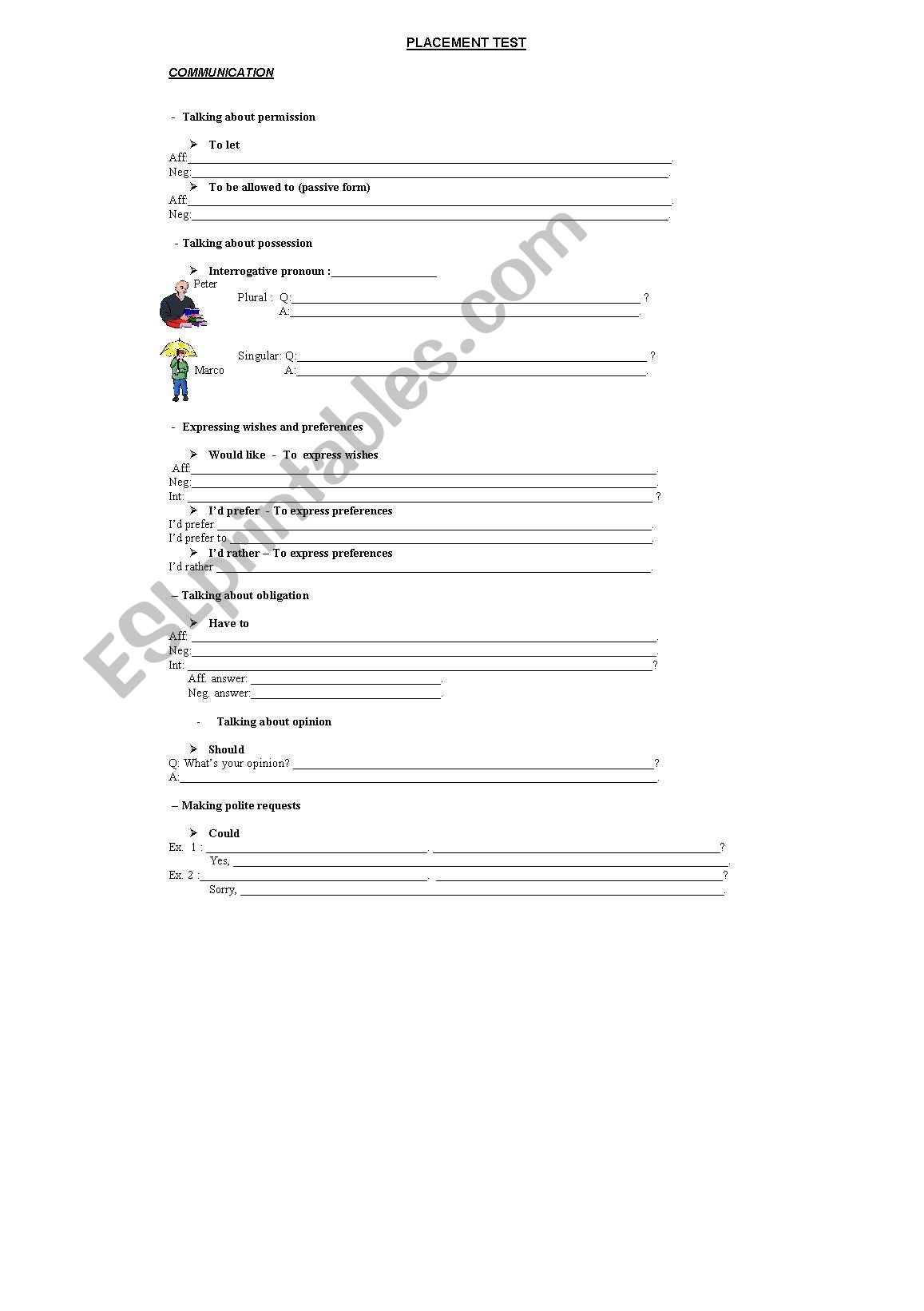 COMMUNICATION  worksheet