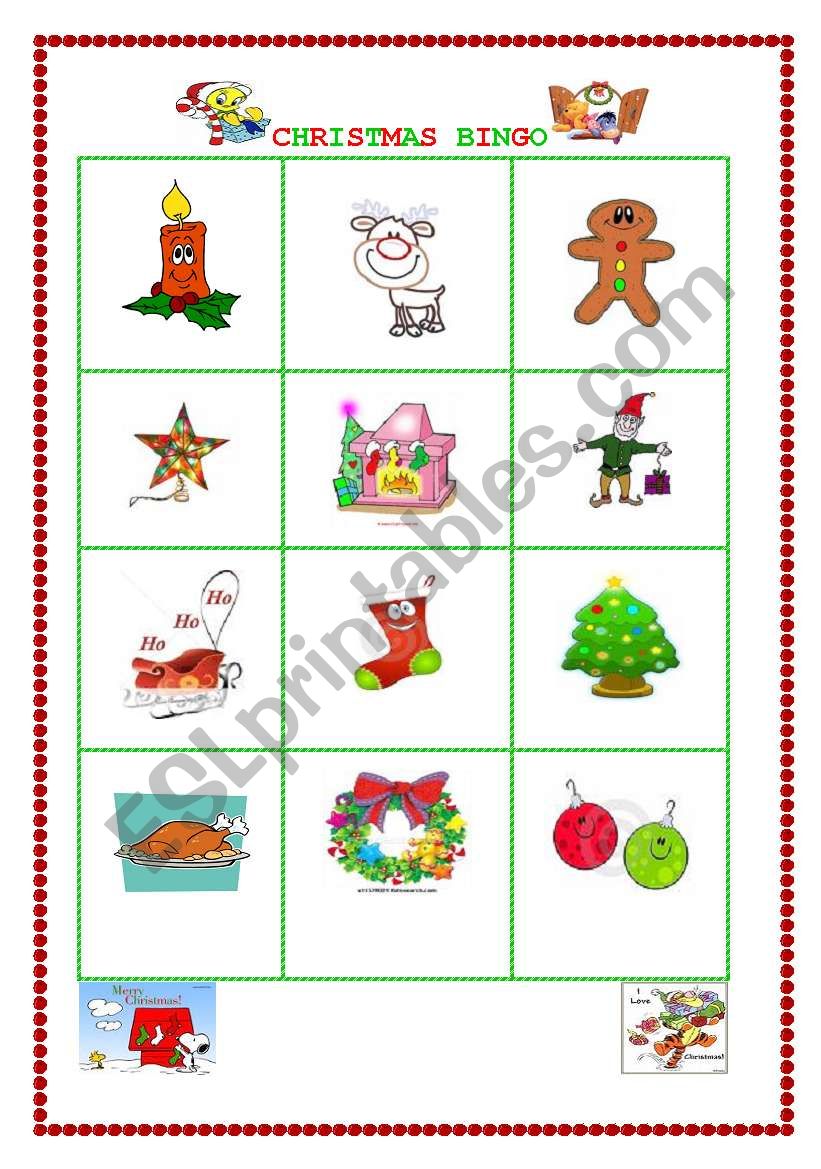 CHRISTMAS BINGO III worksheet