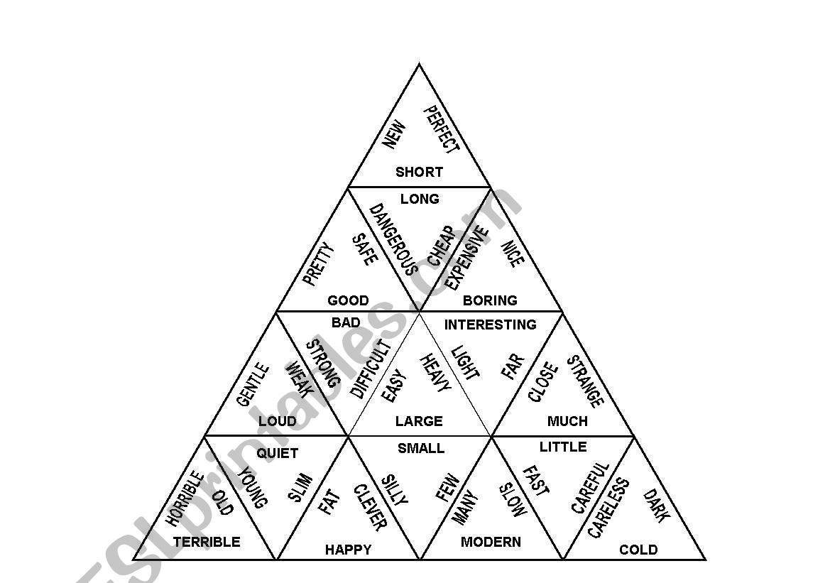 Trimino Adjectives worksheet