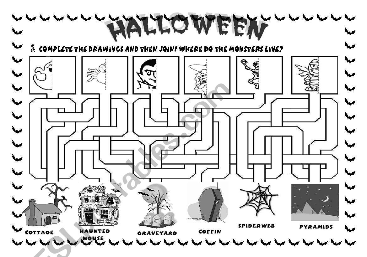 Halloween activities worksheet