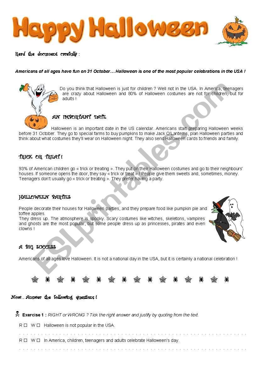 Happy Halloween worksheet