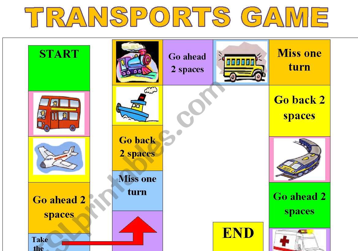 TRANSPORTS BOARD GAME worksheet