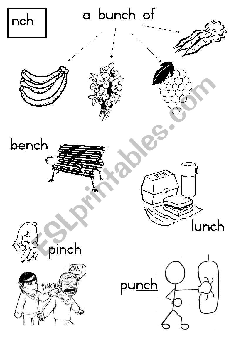 -nch Consonant Diagraph worksheet