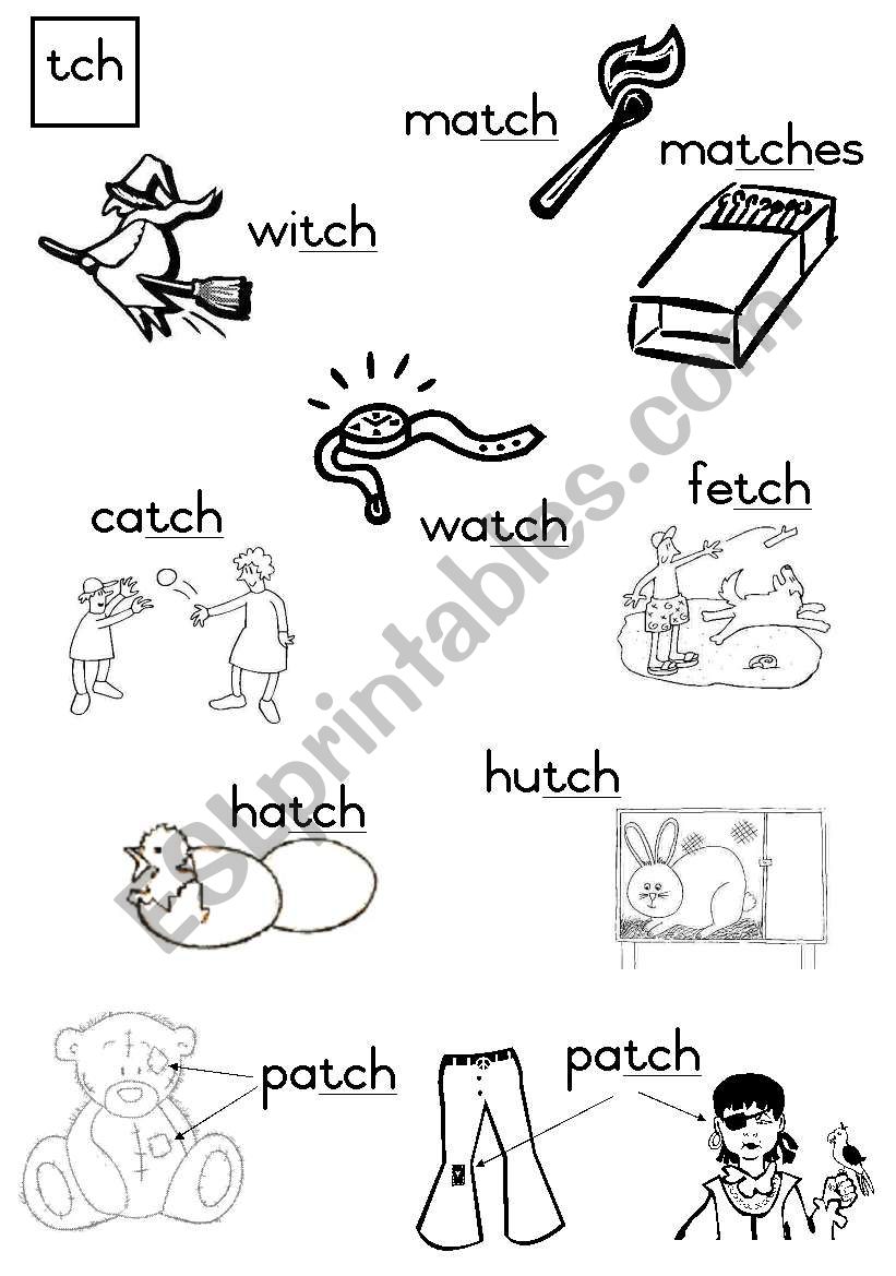 -tch Consonant diagraph worksheet