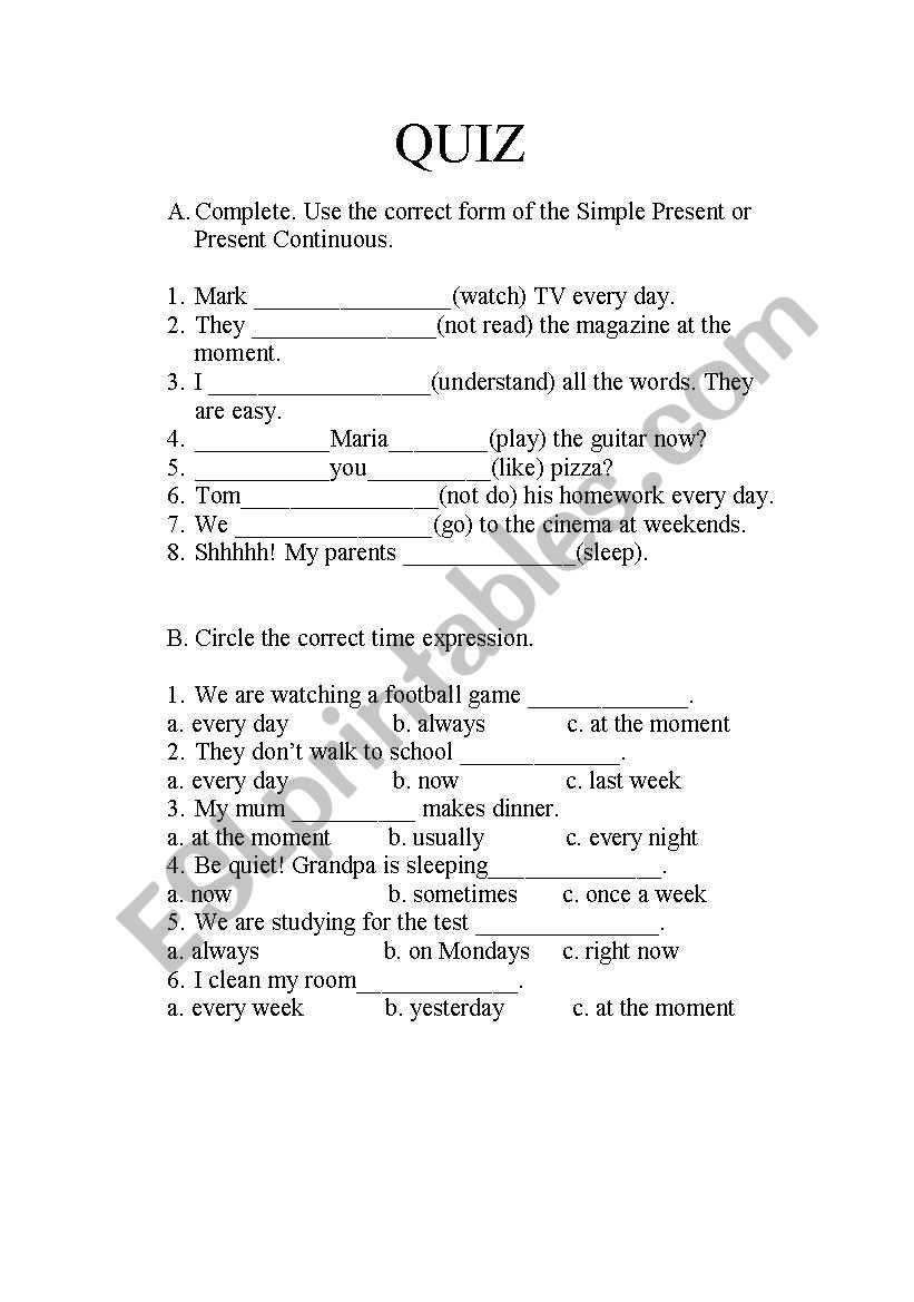 present simple vs present continuous