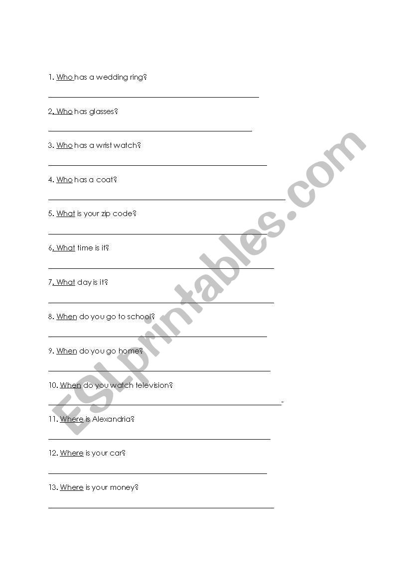 Beginner: who, what, when, where, why, how