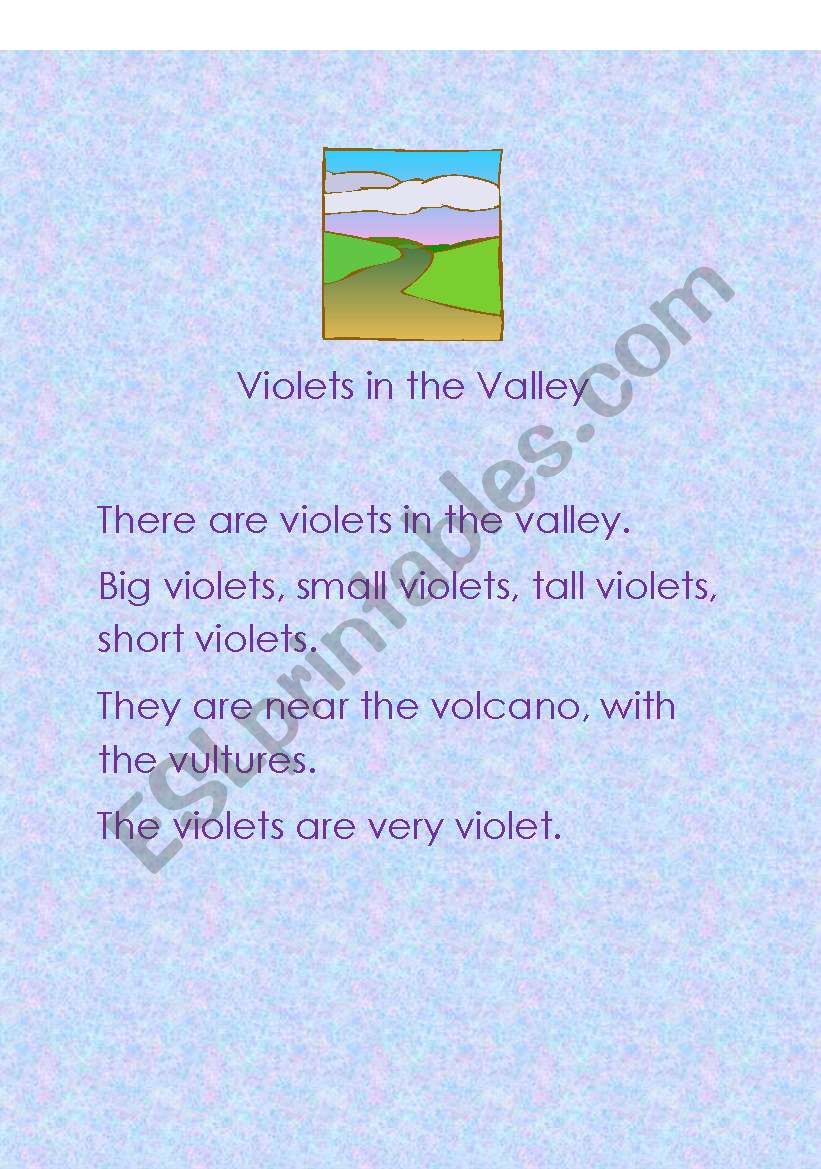 Violets in the Valley worksheet