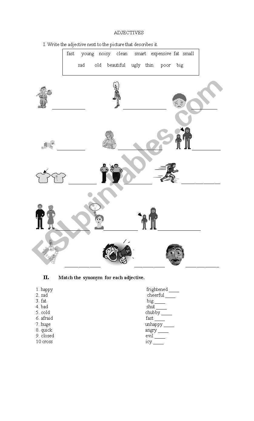 adjectives worksheet