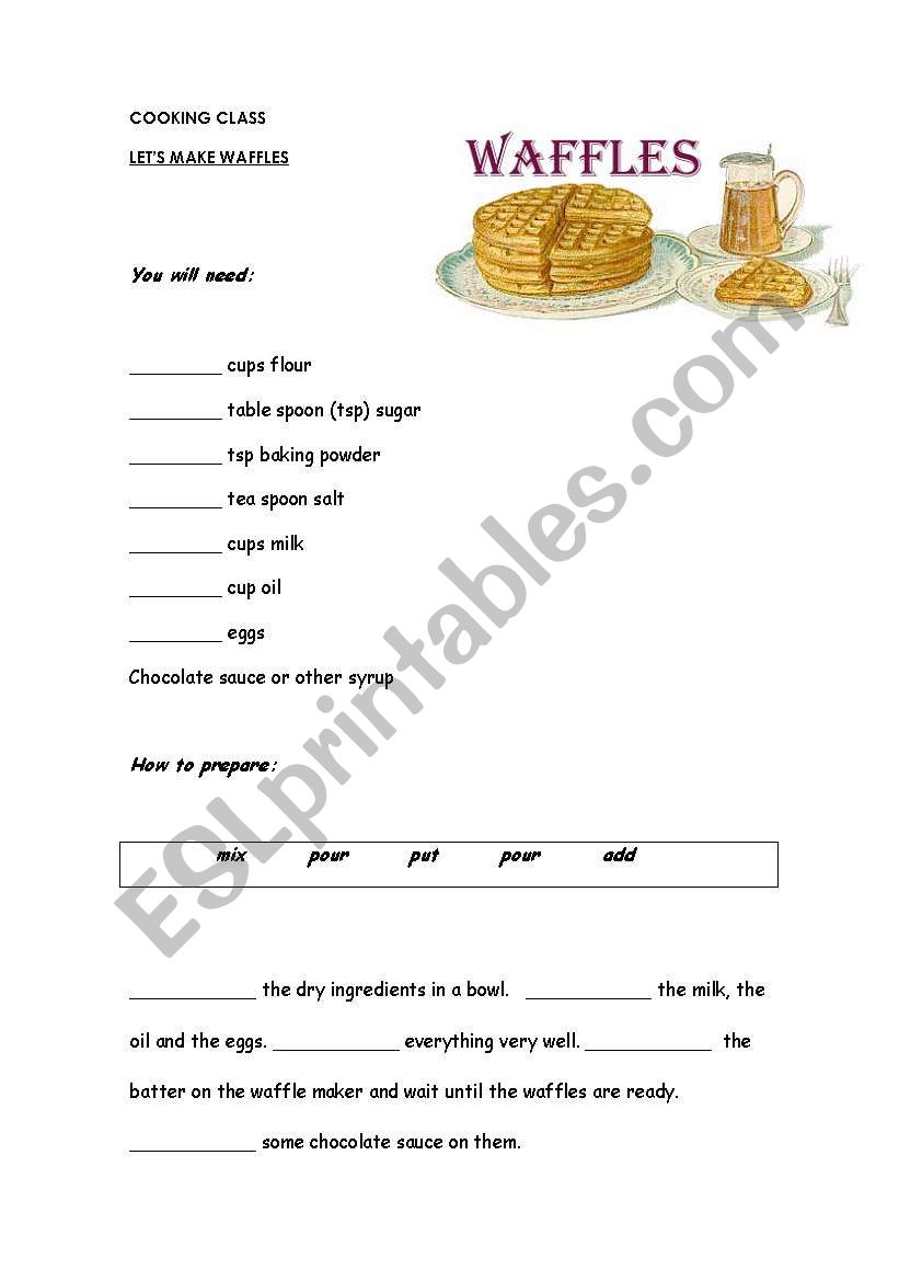 Waffles - recipe worksheet