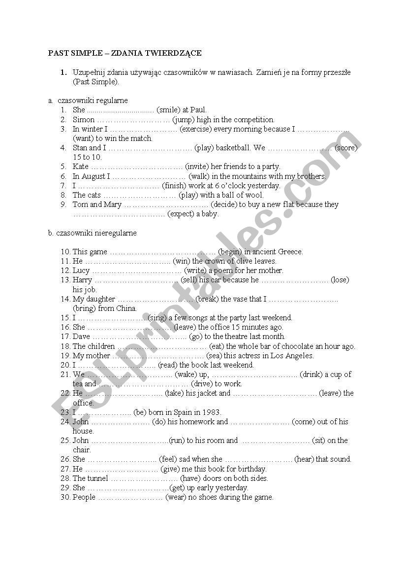 Past Simple  worksheet