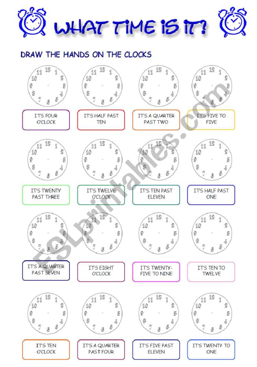 What time is it? worksheet