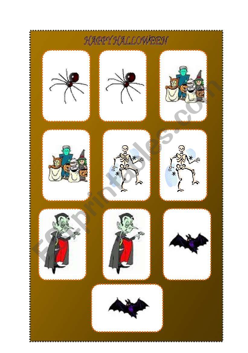 Halloween pelmanism 3/3 worksheet