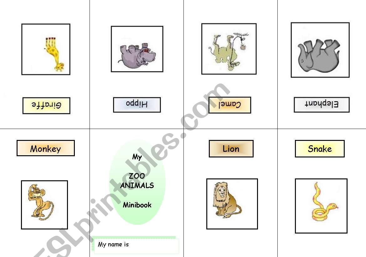 Mini Pocketbook Zoo Animals worksheet