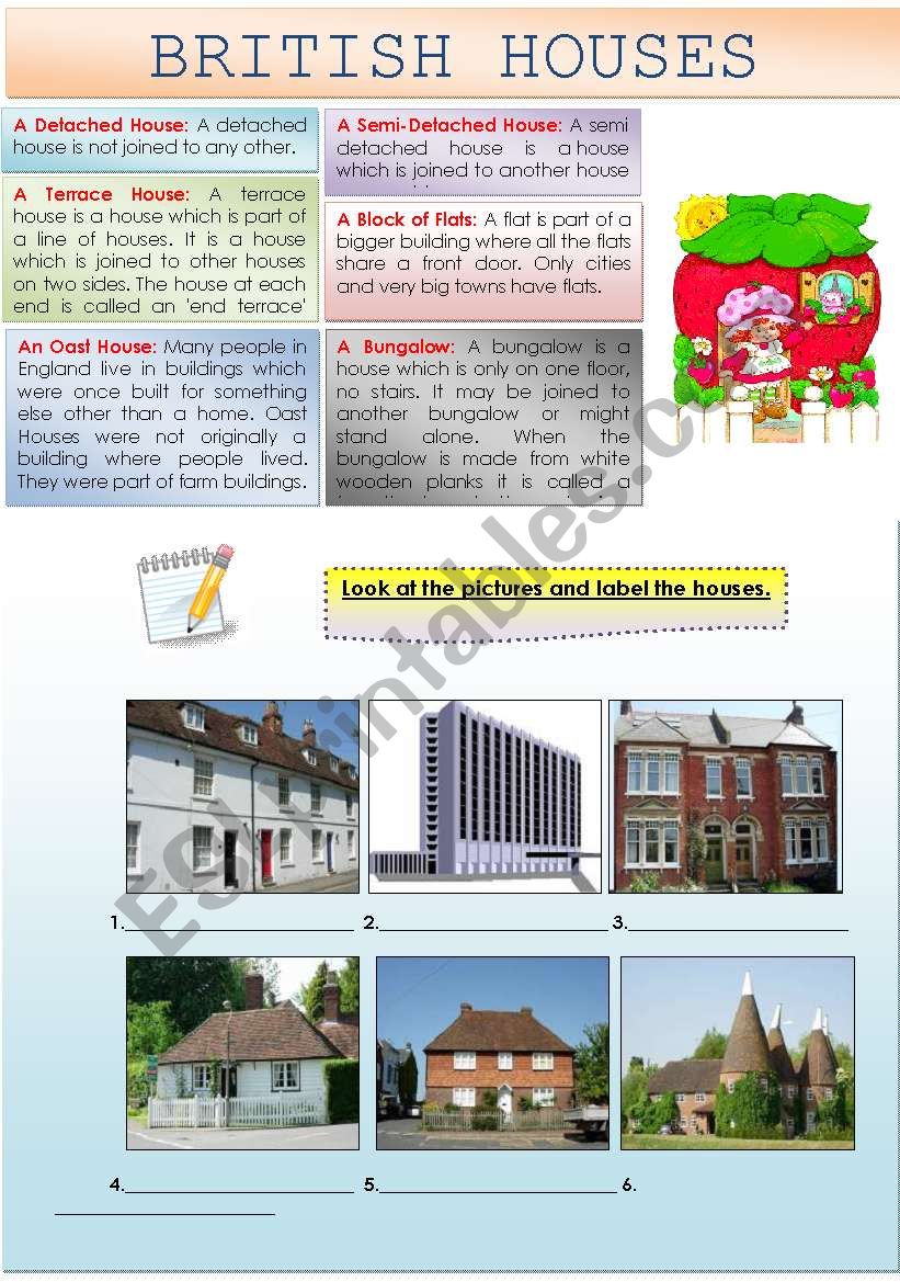 BUILDINGS: BRITISH HOUSES worksheet