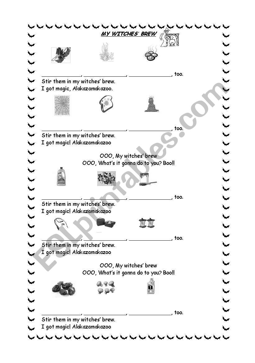 Witches Brew worksheet