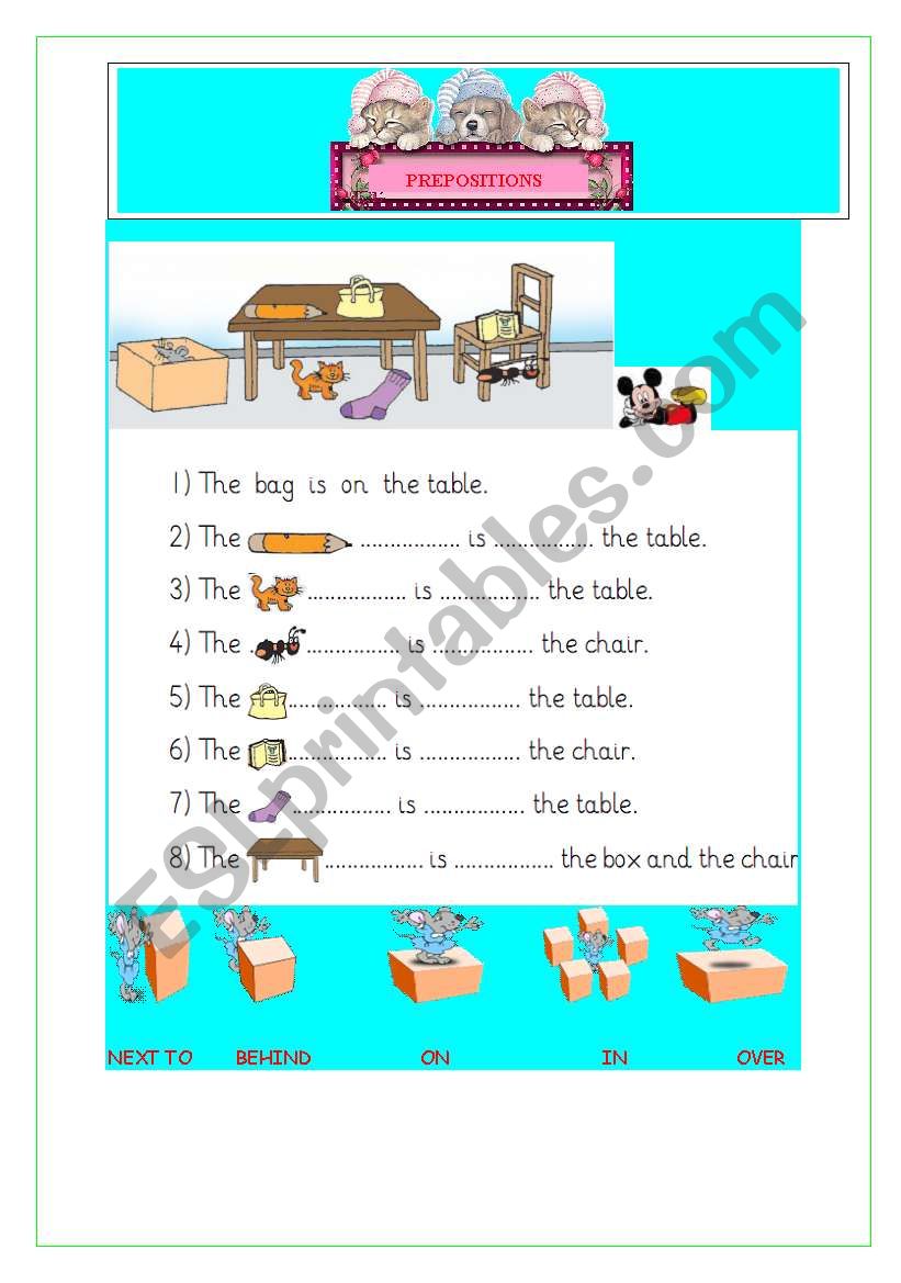 PREPOSITIONS worksheet