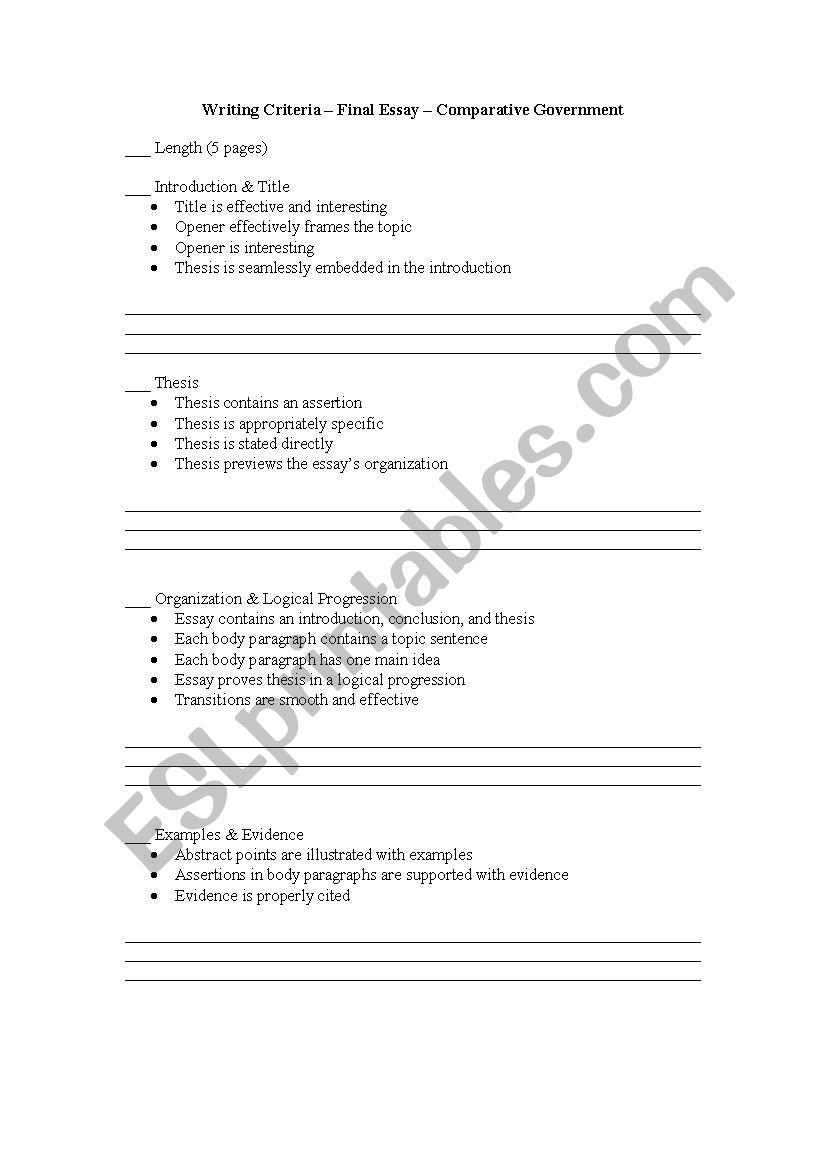 English Worksheets Rubric For Social Studies Writing For Higher