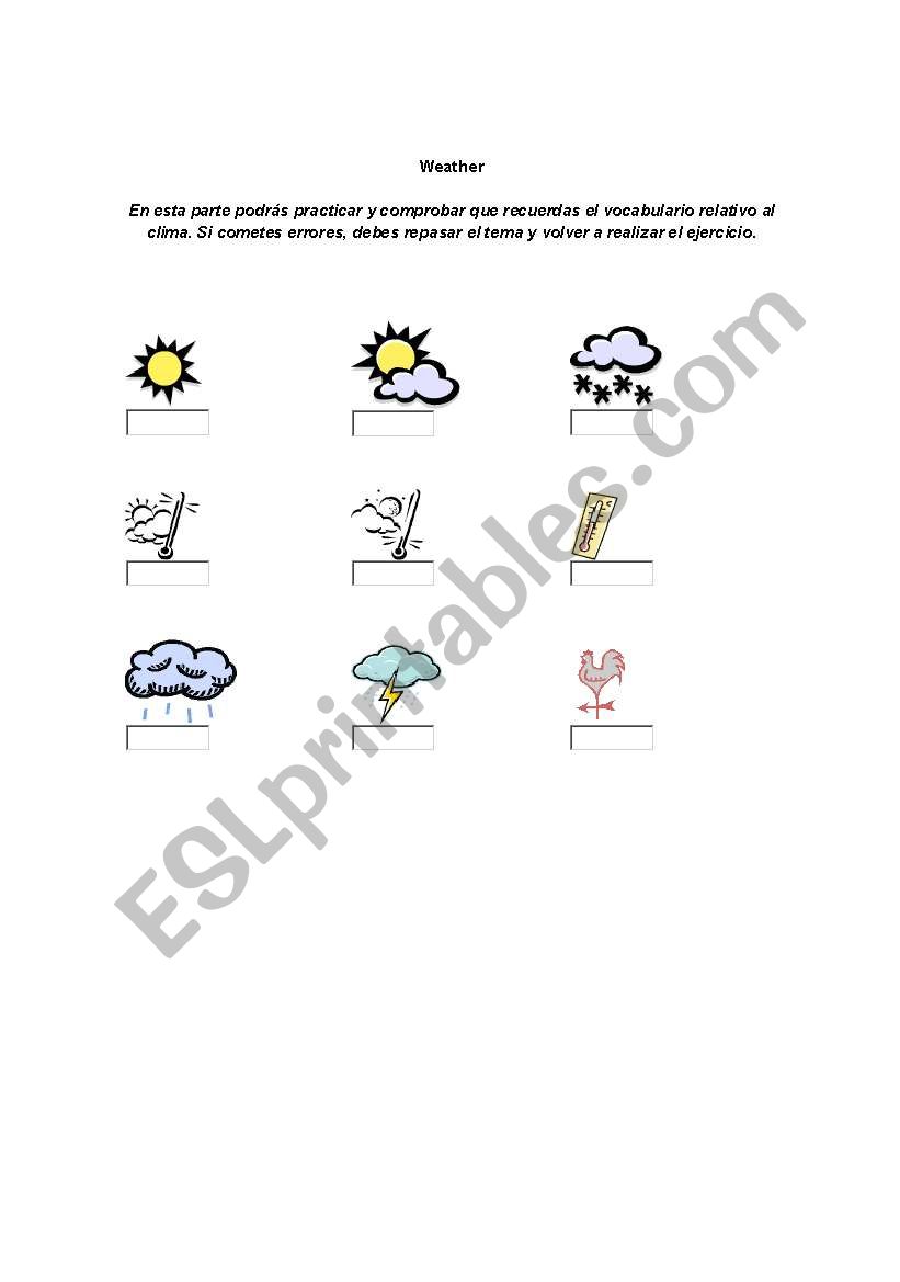 Weather worksheet