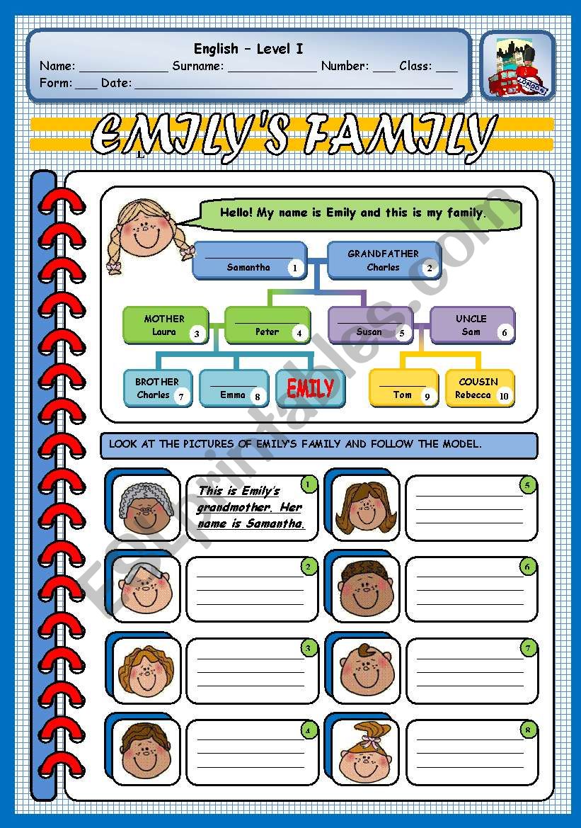 EMILYS FAMILY (2 PAGES) worksheet