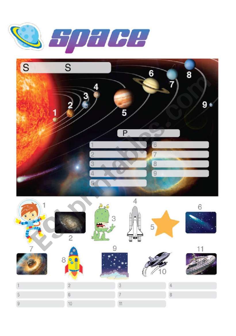 space worksheet tes