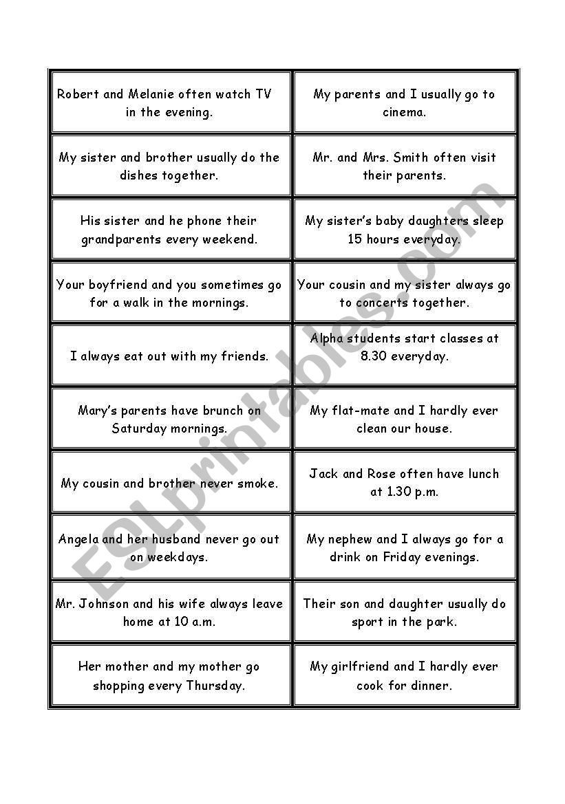 Simple Present exercise worksheet