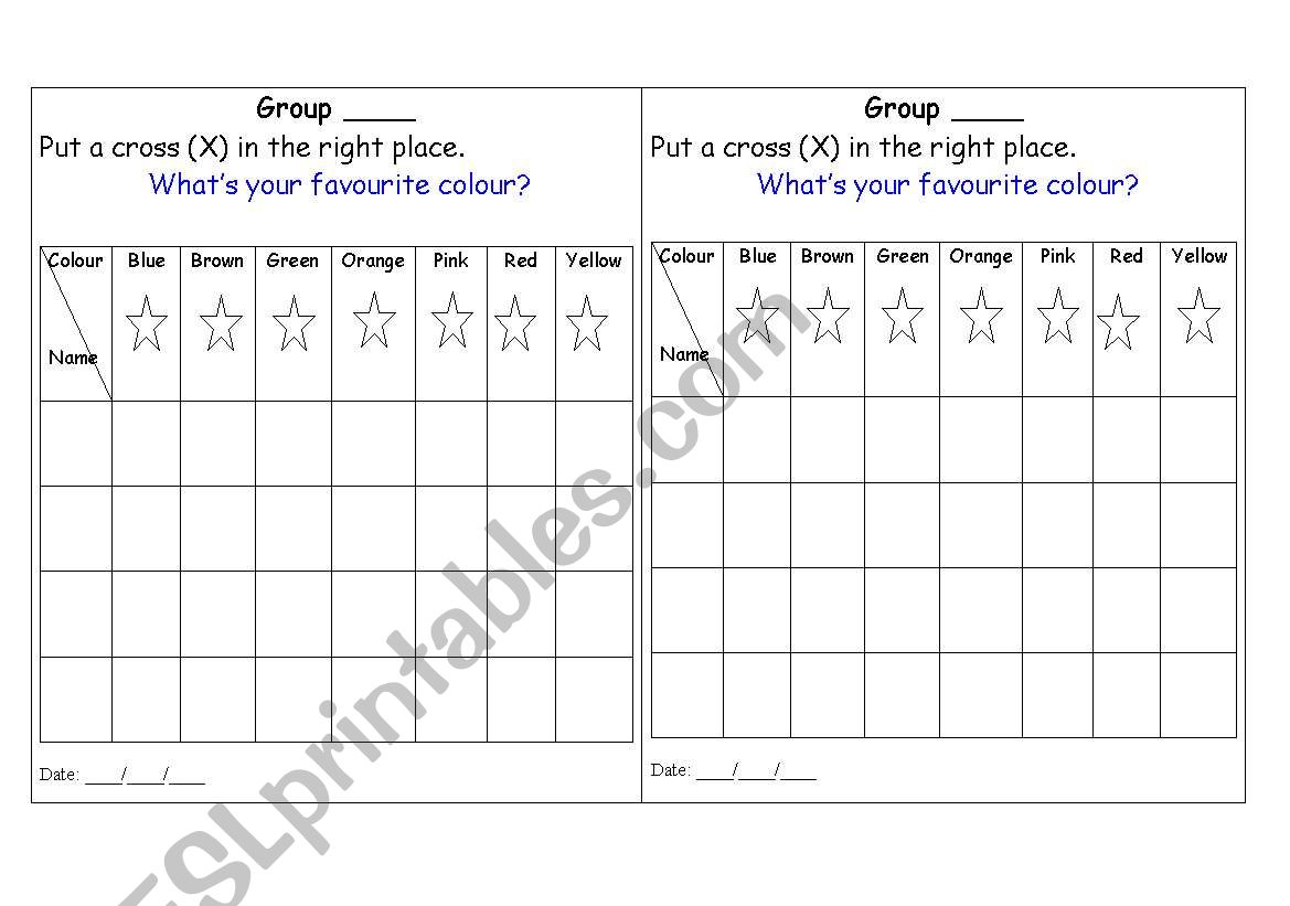 Whats your favourite colour? worksheet