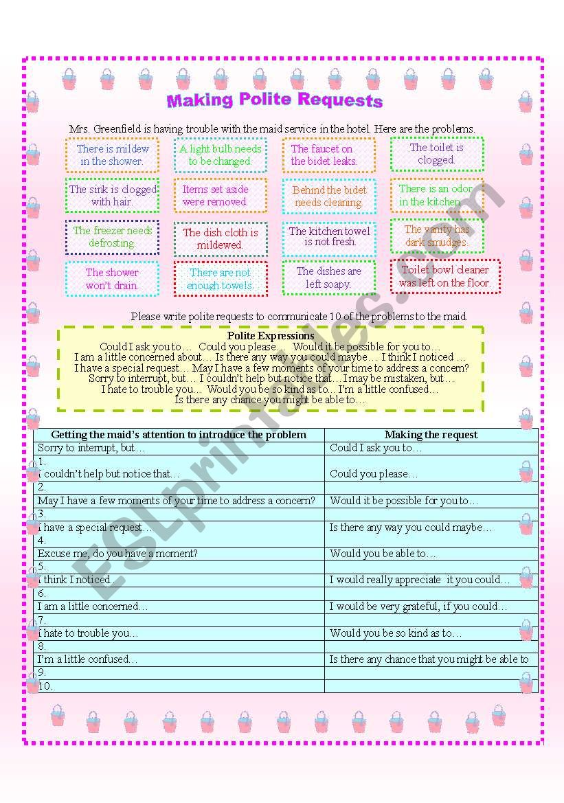 Making Polite Requests page 1 worksheet