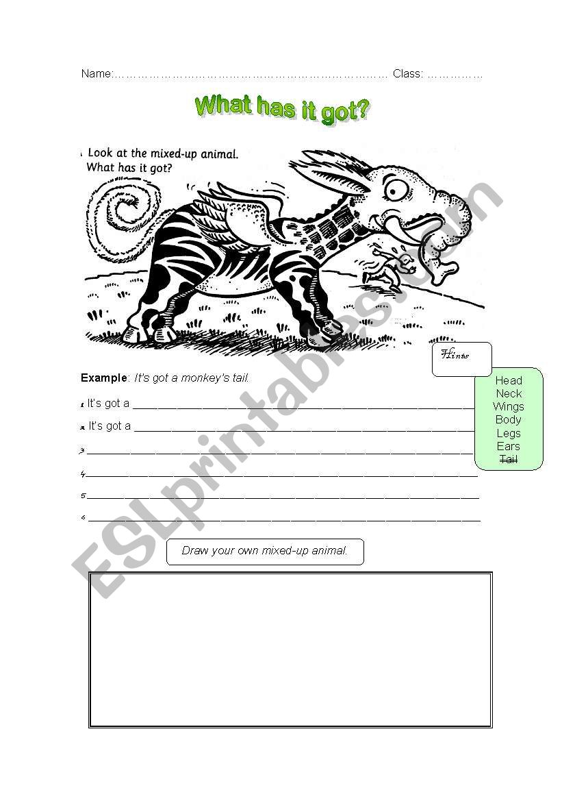 mixed up animals worksheet