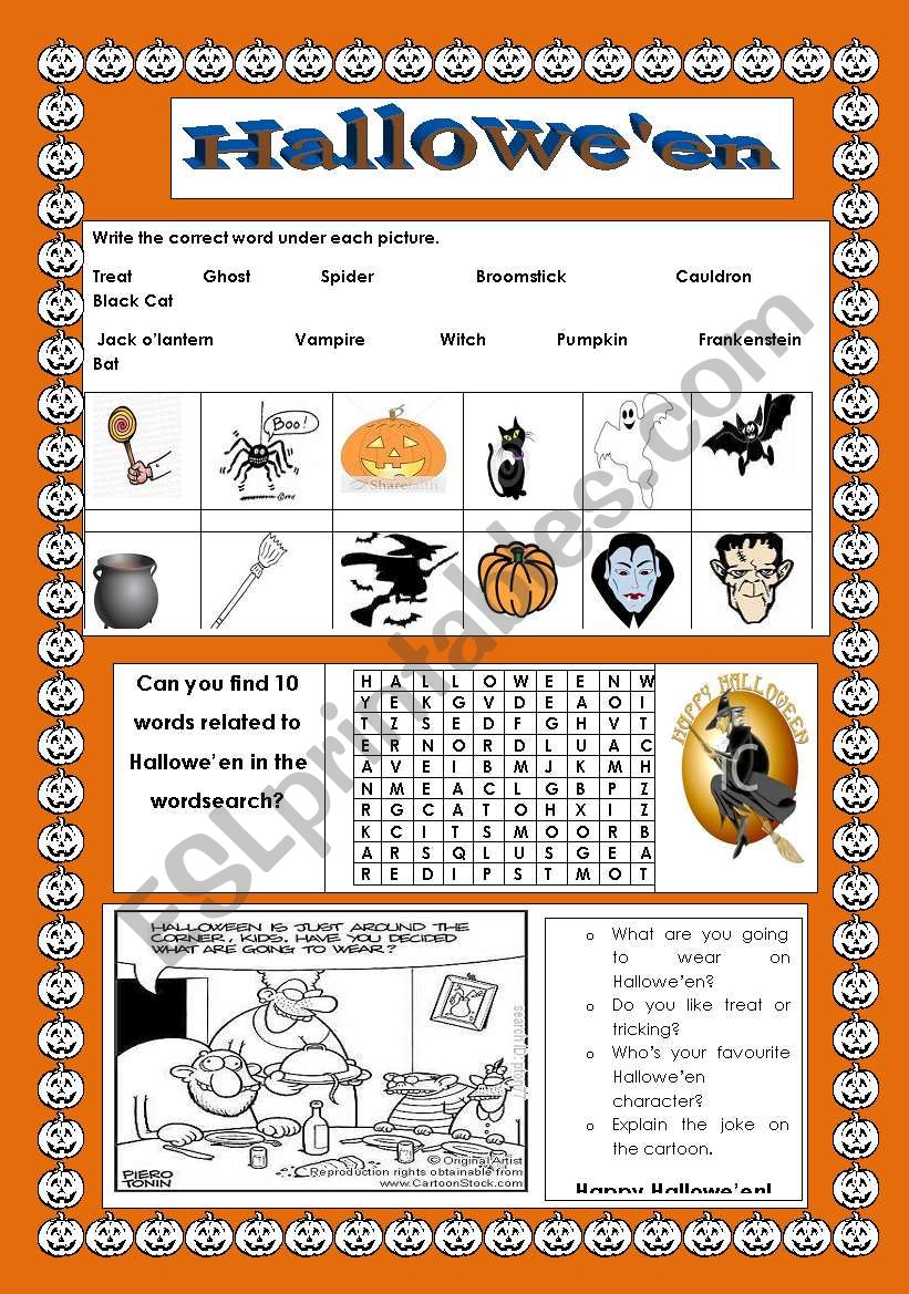 Halloween worksheet