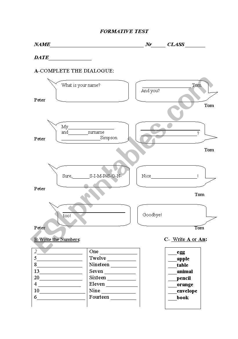 Practice written test for beginners