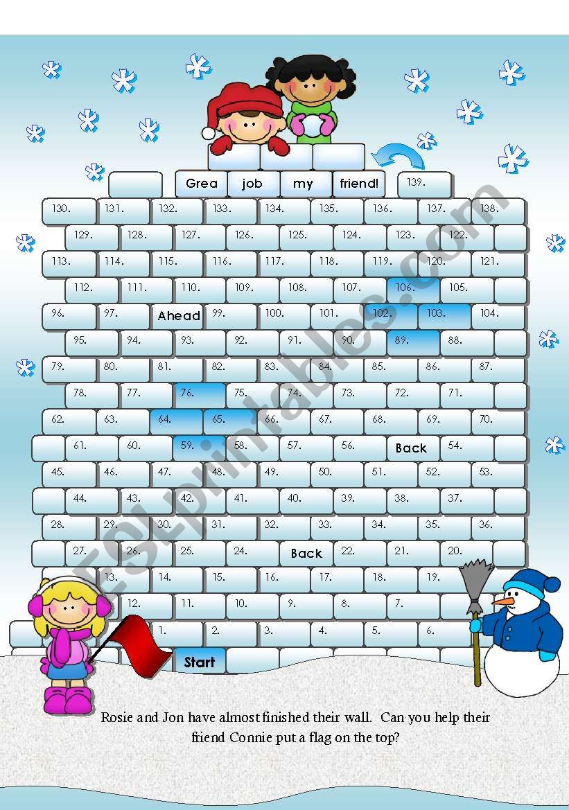 Snow Fort Word Search Puzzle Activity Page with Coloring