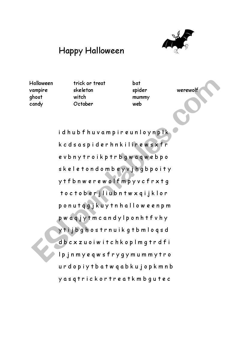 happy halloween worksheet