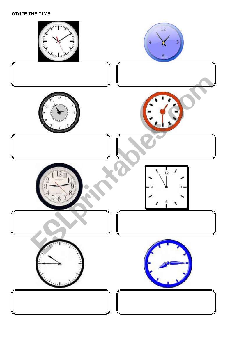 the time worksheet