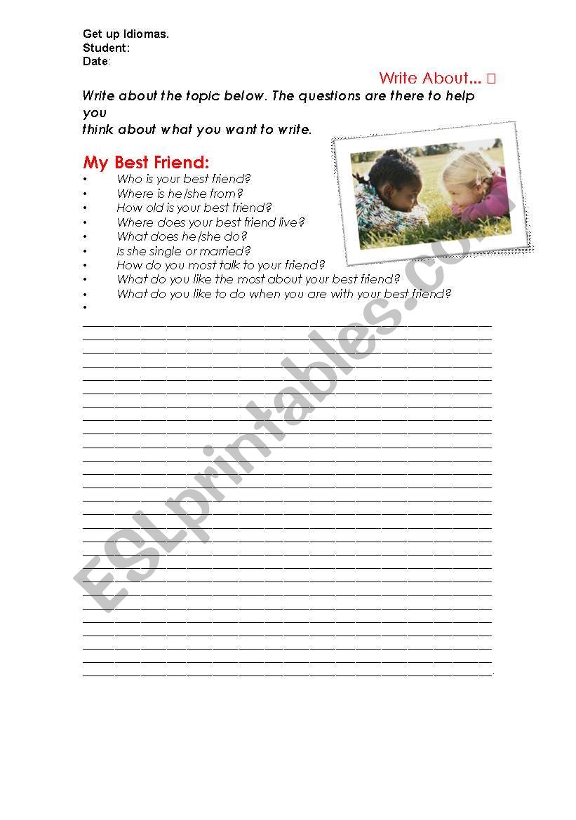 Best Friend worksheet