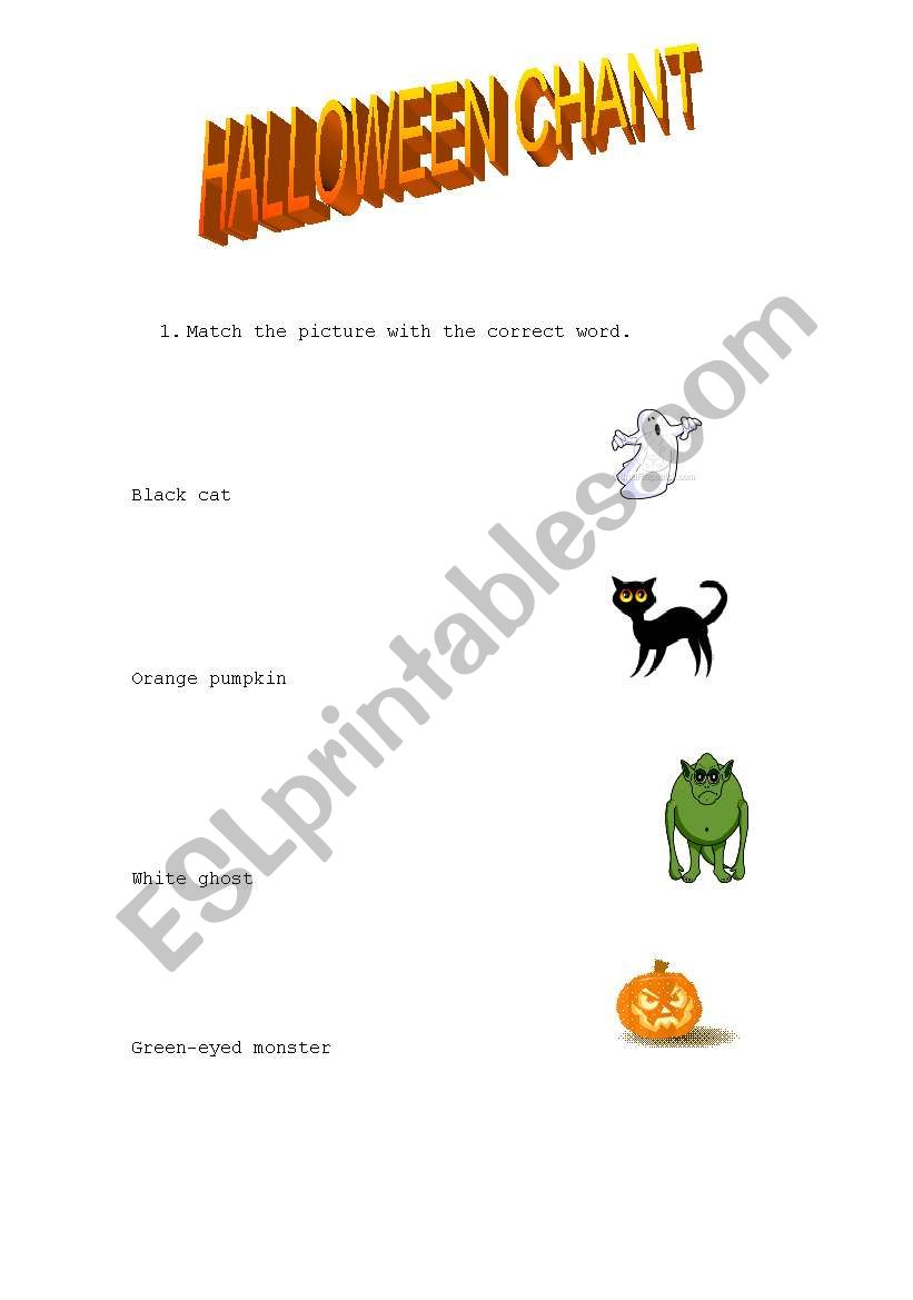 Halloween chant worksheet