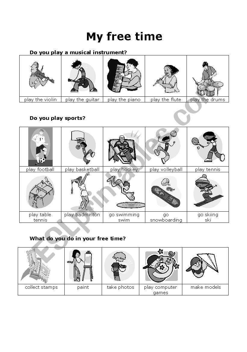 My free time worksheet