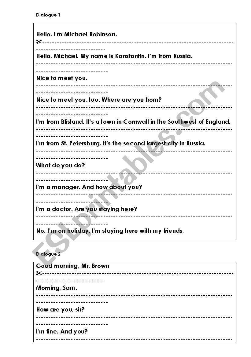 Littlle Conversations worksheet