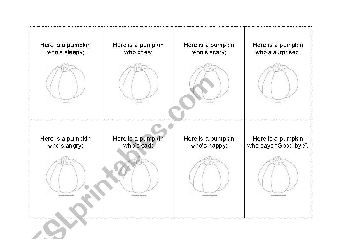 Pumpkin Faces minibook worksheet