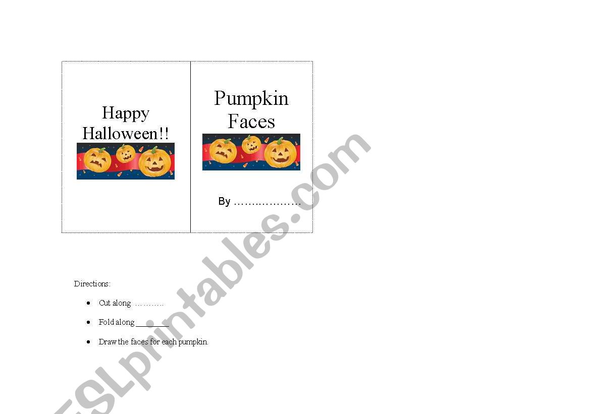 Pumpkin Faces minibook covers worksheet